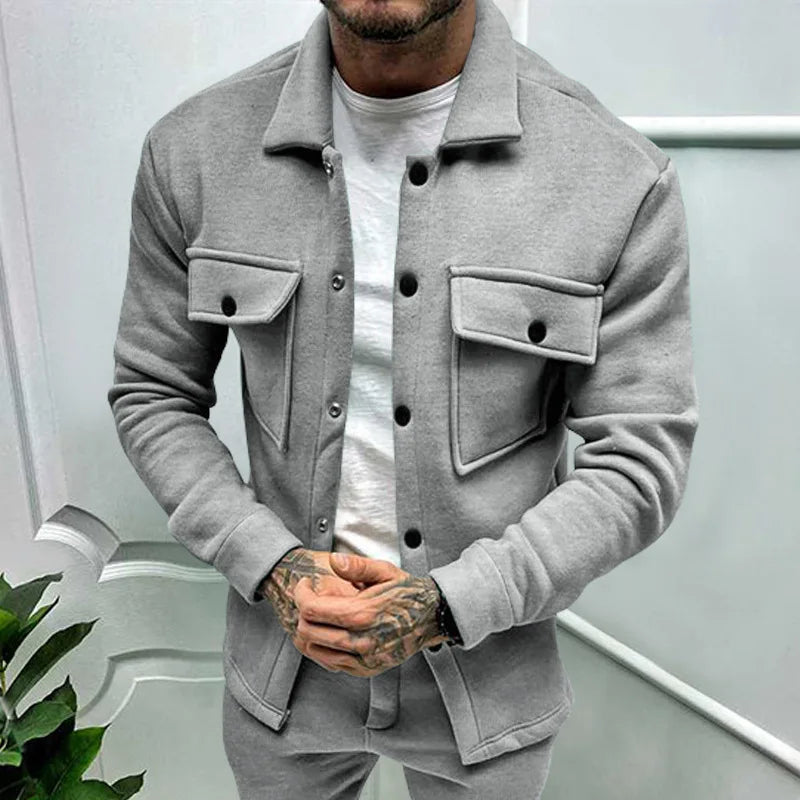 Herren Overshirt Slim Fit mit Knopfleiste - Eveloria