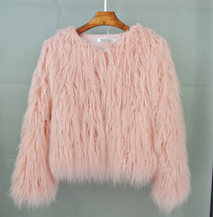 Damen Flauschige Winterjacke Weich