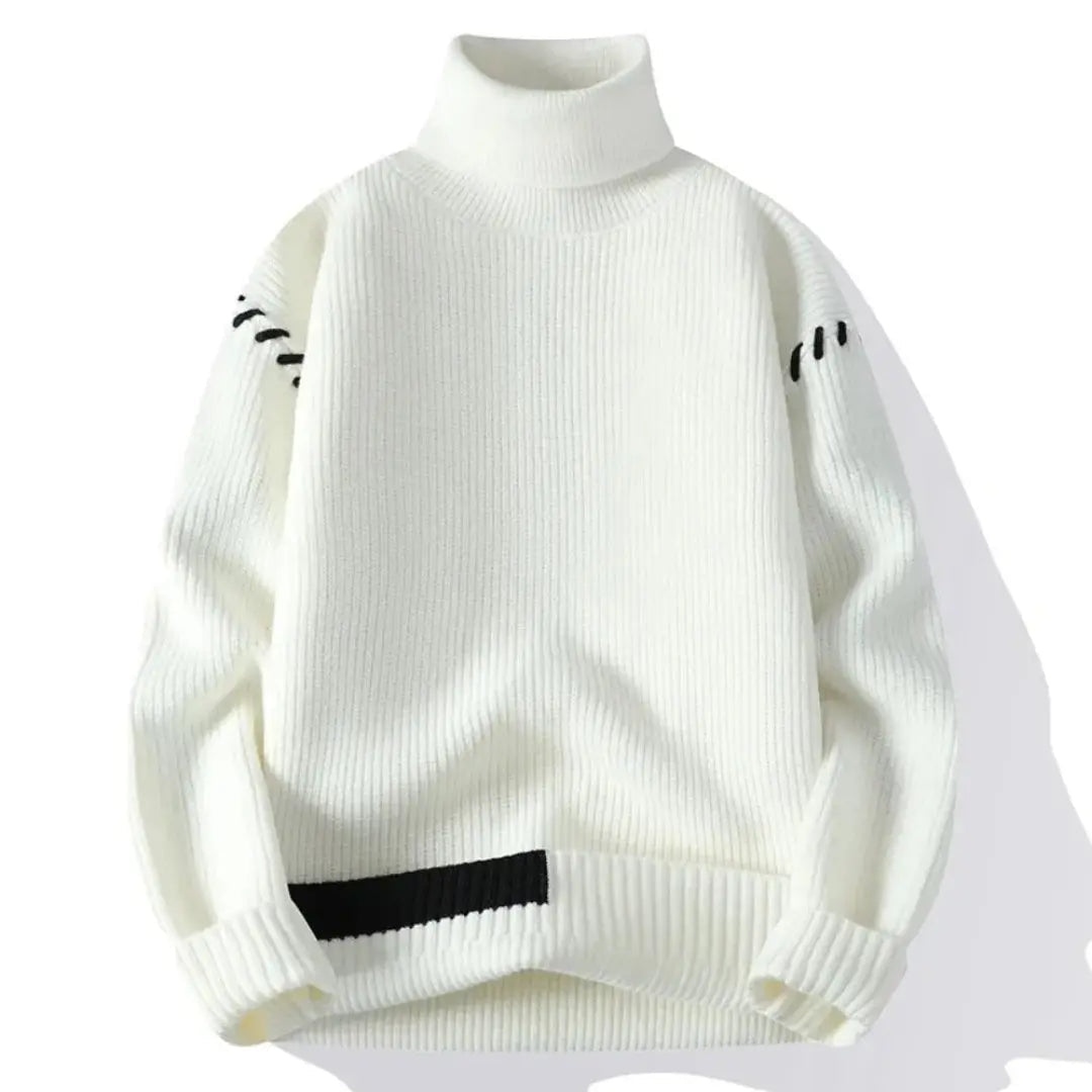 Eveloria Unisex Oversized Strickpullover Patchwork Beige Winter