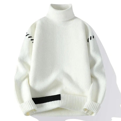 Eveloria Unisex Oversized Strickpullover Patchwork Beige Winter