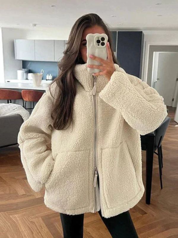 Eveloria Damen Übergroße Sherpa Fleece Jacke Winter - Eveloria