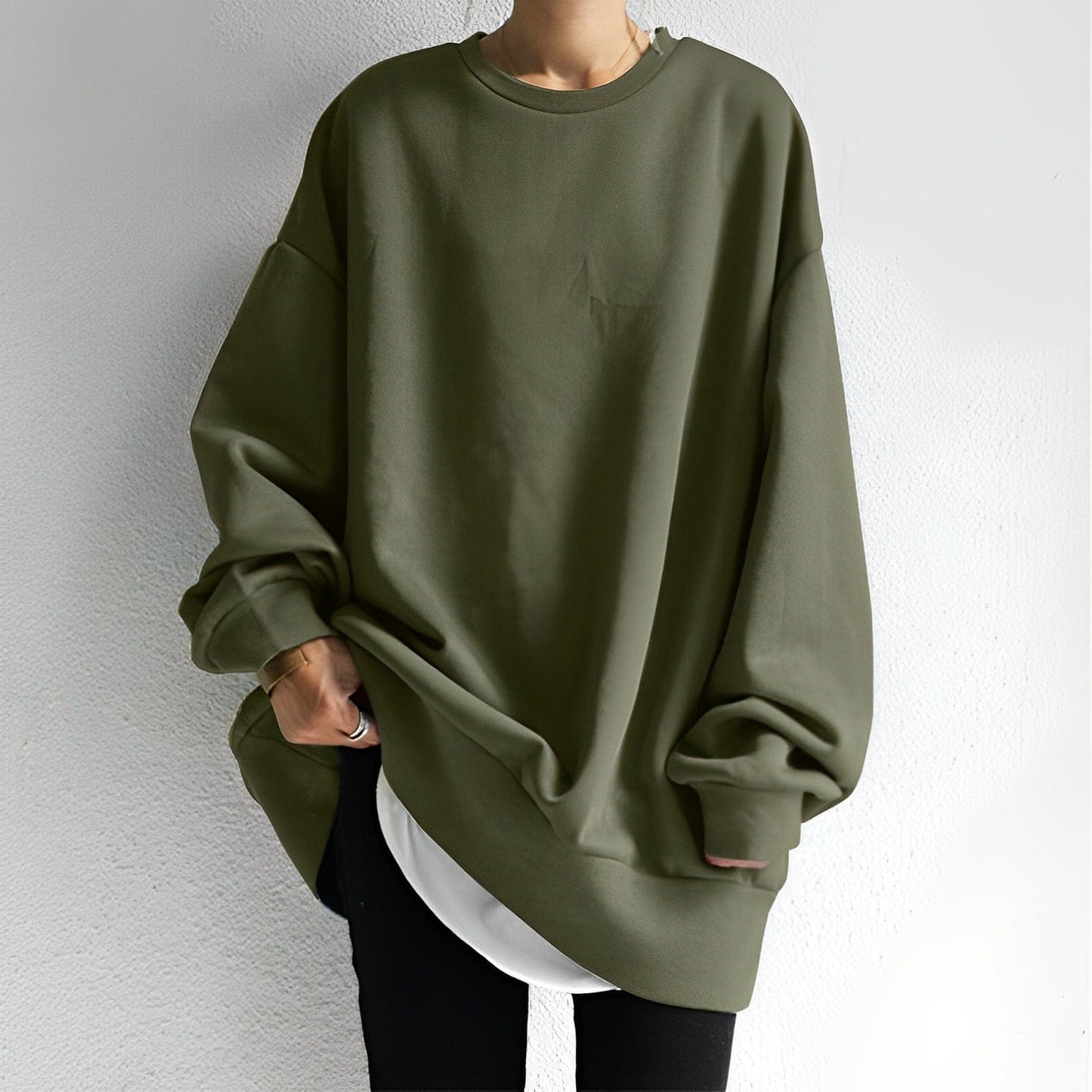 Damen Oversized Pullover Strukturierter Stoff