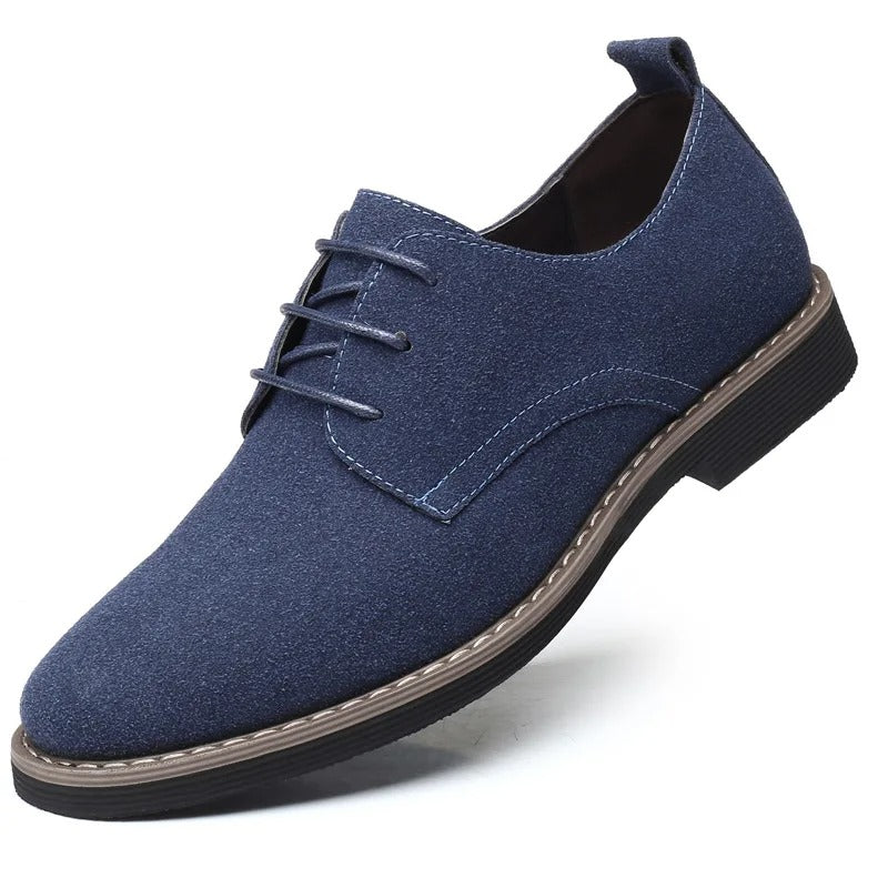 Oxford-Schuhe – Schnürschuhe aus Wildleder für Herren-Blau-38-Chaps Herrenmode