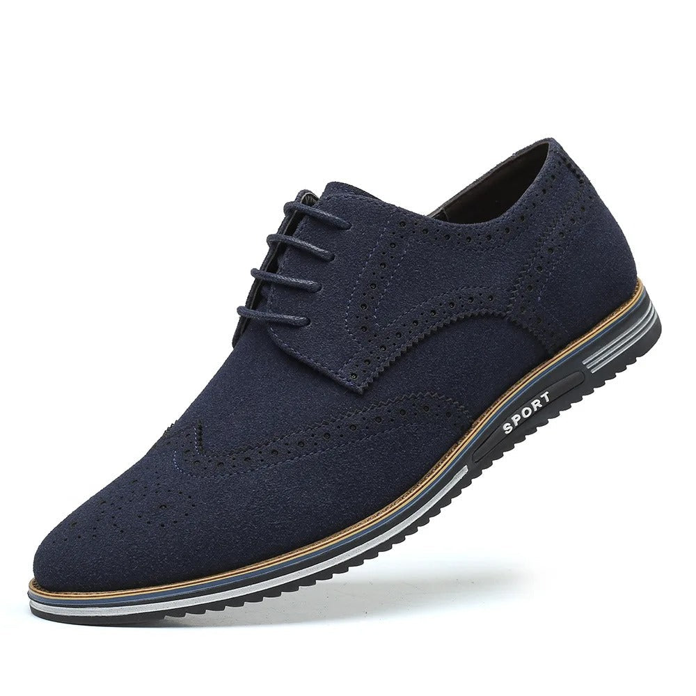 Oxford-Schuhe – Schnürschuhe aus Wildleder für Herren-Dunkelblau-38-Chaps Herrenmode