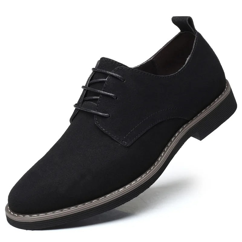 Herren Schnürschuhe Wildleder Oxford-Schuhe Schwarz - Eveloria