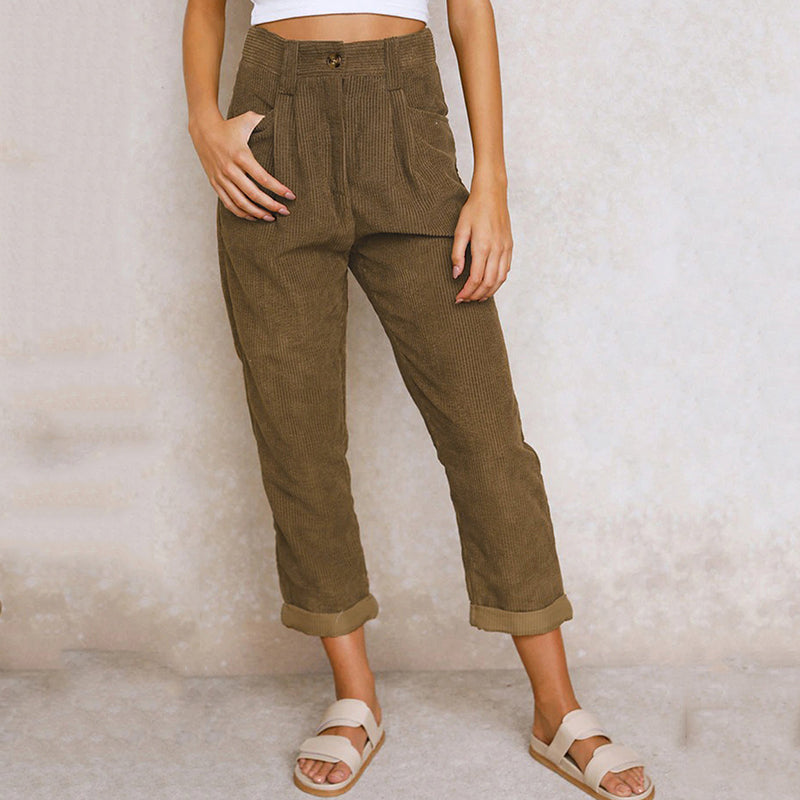 Hohe Damen-Hose Locker Fallend Komfortabel
