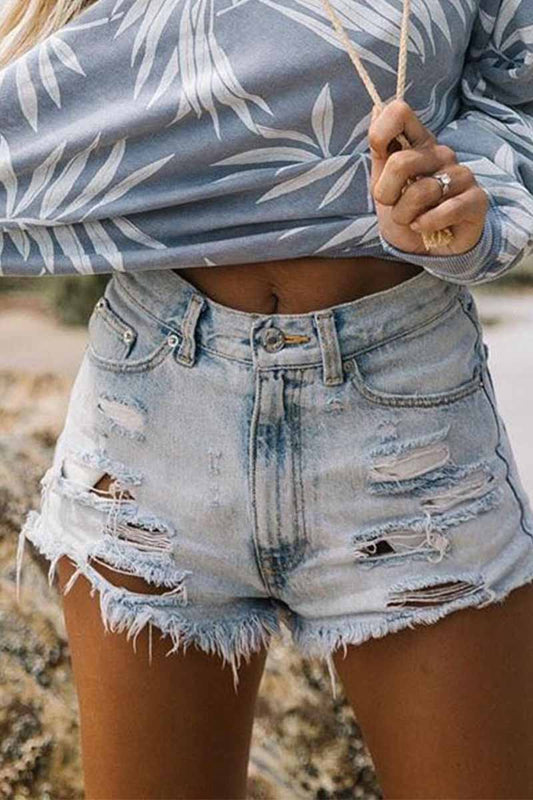 Eveloria Damen Denim Shorts Blau - Eveloria