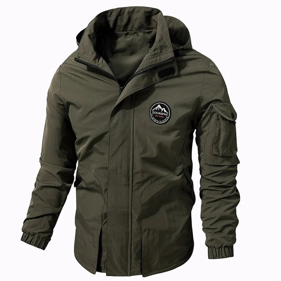 Parka-Jacke – wind- und wasserdichte Outdoor-Jacke mit Kapuze für Herren-Armeegrün-XS-Chaps Herrenmode