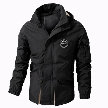 Parka-Jacke – wind- und wasserdichte Outdoor-Jacke mit Kapuze für Herren-Schwarz-XS-Chaps Herrenmode