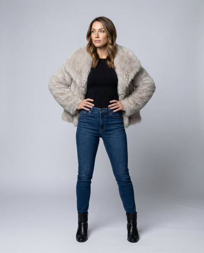 Damen Kunstpelzjacke Elegant wird zu: Damen Kunstpelz Jacke Elegant