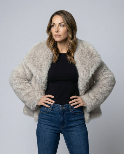 Damen Kunstpelzjacke Elegant wird zu: Damen Kunstpelz Jacke Elegant - Eveloria