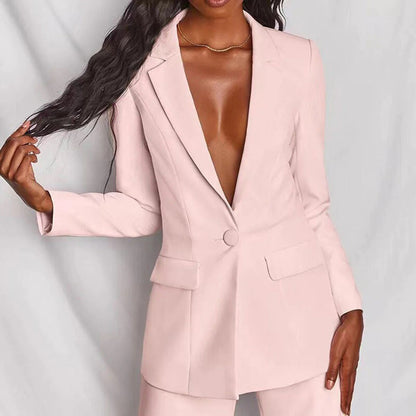 Eveloria Damen Blazer Hose Set Elegantes Business Outfit