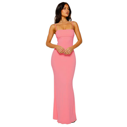 Damen Maxi Abendkleid Quadratischer Hals