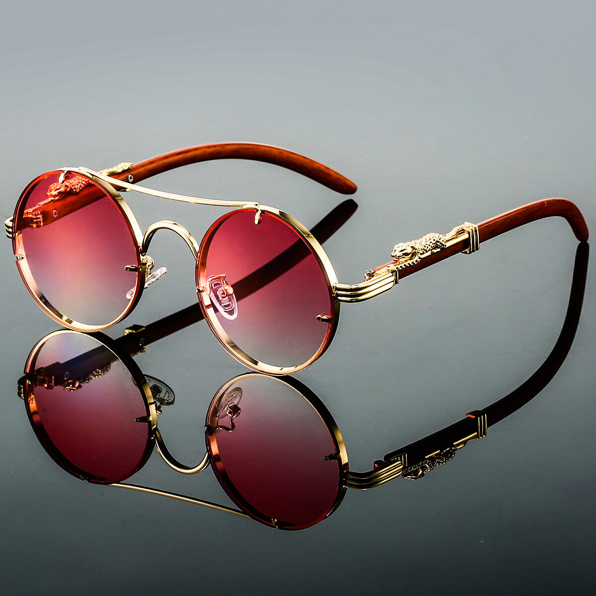 Herren Sonnenbrille Rund Retro Acetat