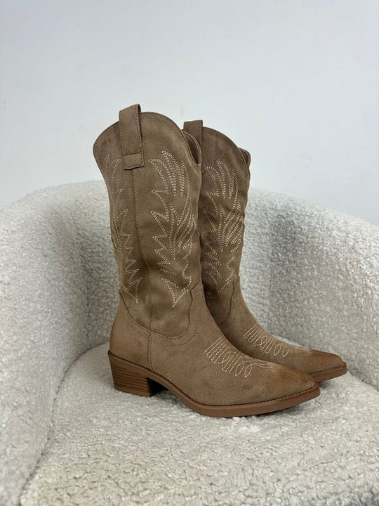 Eveloria Damen Cowboystiefel Hohe Qualität Leder