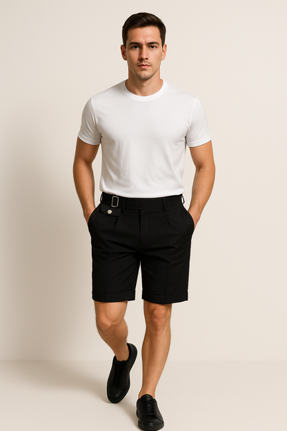 Hagen Herren Shorts Maßgeschneidert Falten Seitenschnallen - Eveloria