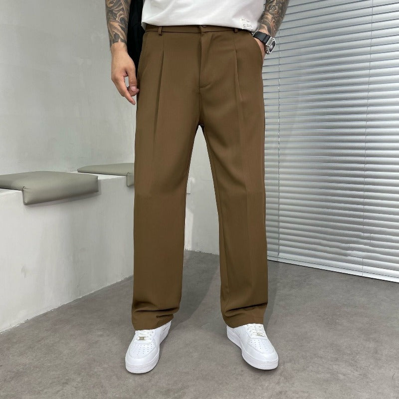 Herren Plisseehose Business Casual Gerades Bein - Eveloria