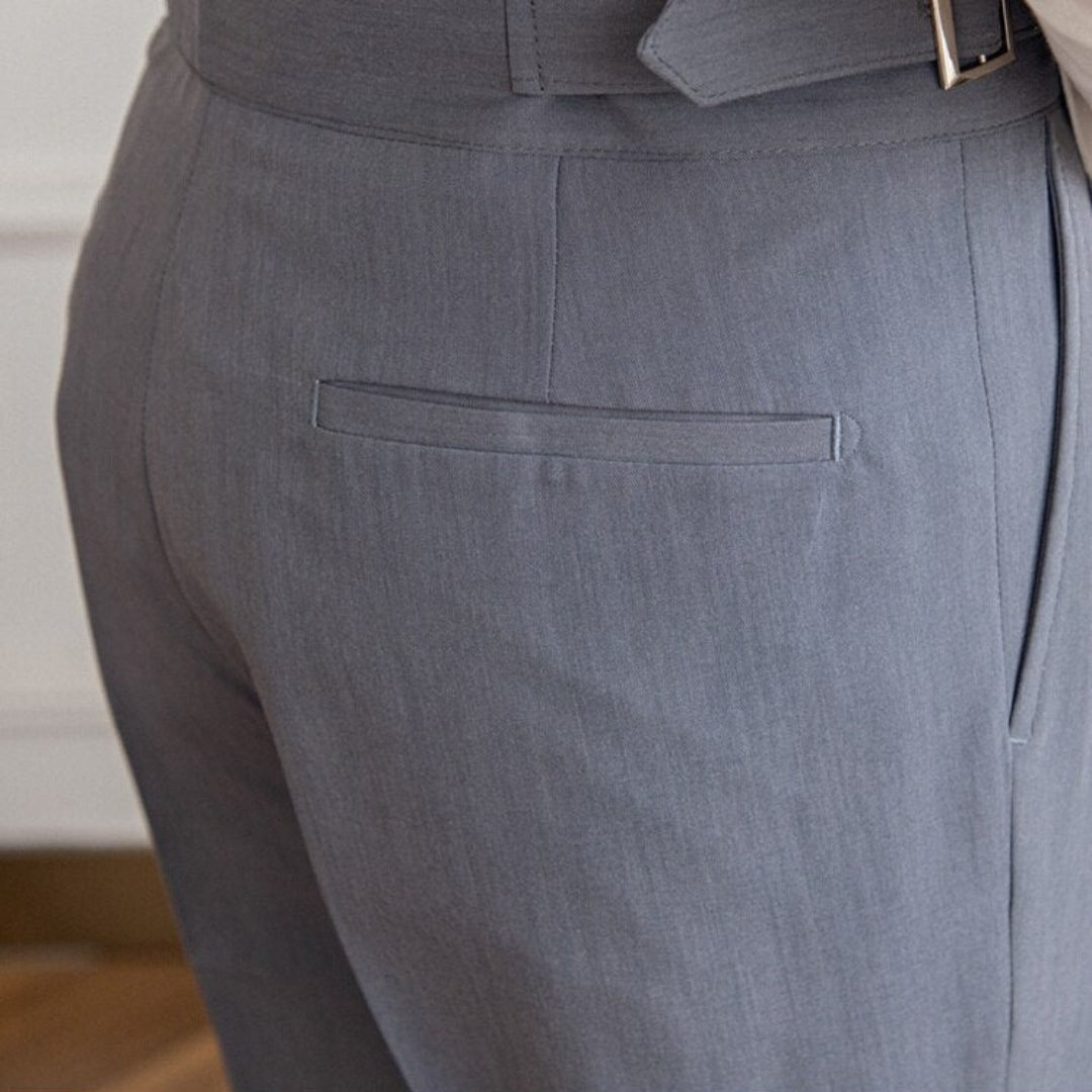 Plisseehose | Formell | Hohe Taille | Anzughose | Herrenhose-Chaps Herrenmode