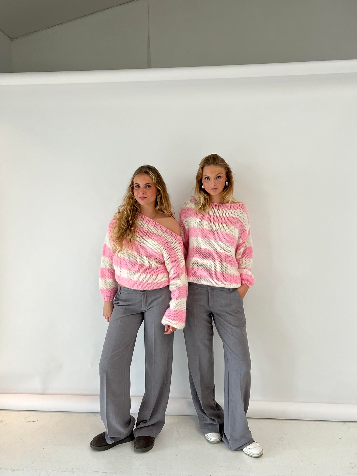 Eveloria Damen Pullover Gestreift Plüschbezug