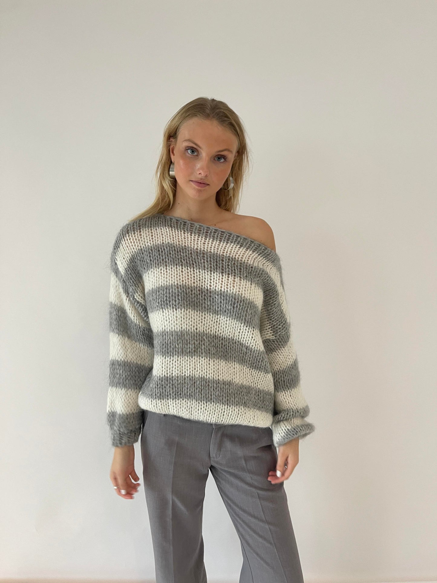 Eveloria Damen Pullover Gestreift Plüschbezug