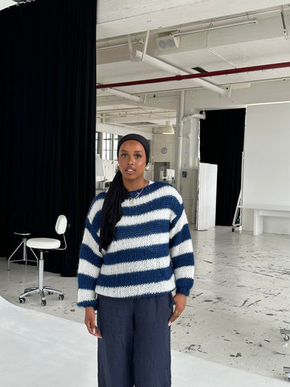 Eveloria Damen Pullover Gestreift Plüschbezug
