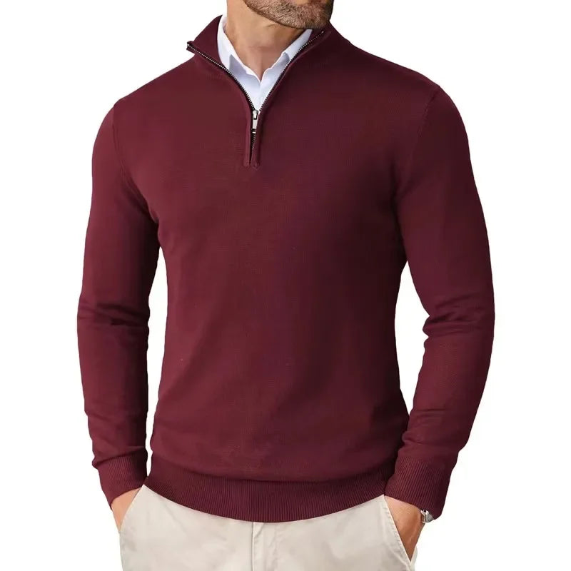 Polo Jumper – Strickpullover mit Viertelreißverschluss für Herren-Chaps Herrenmode