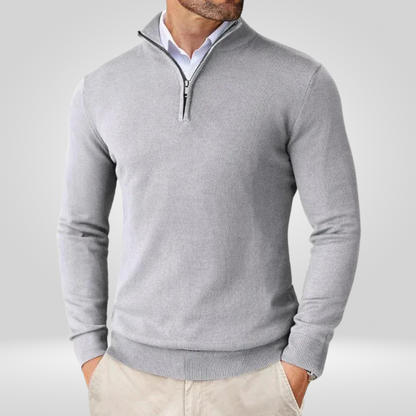 Polo-Pullover | Halb-Reißverschluss | Gestrickt | Viertel-Reißverschluss-Pullover | Herrenpullover-Chaps Herrenmode