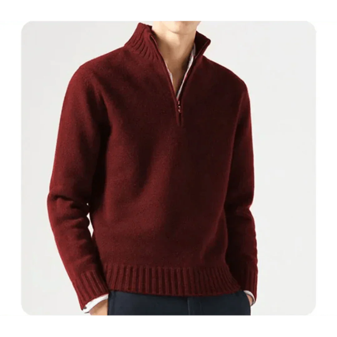 Herren Strickpullover Viertelreißverschluss Pullover - Eveloria