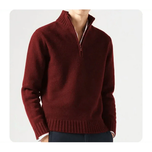 Herren Strickpullover Viertelreißverschluss Pullover - Eveloria