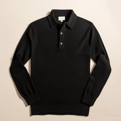 Polo-Pullover – mit Kragen – Pullover – Strickpullover – Herrenpullover-Schwarz-XS-Chaps Herrenmode
