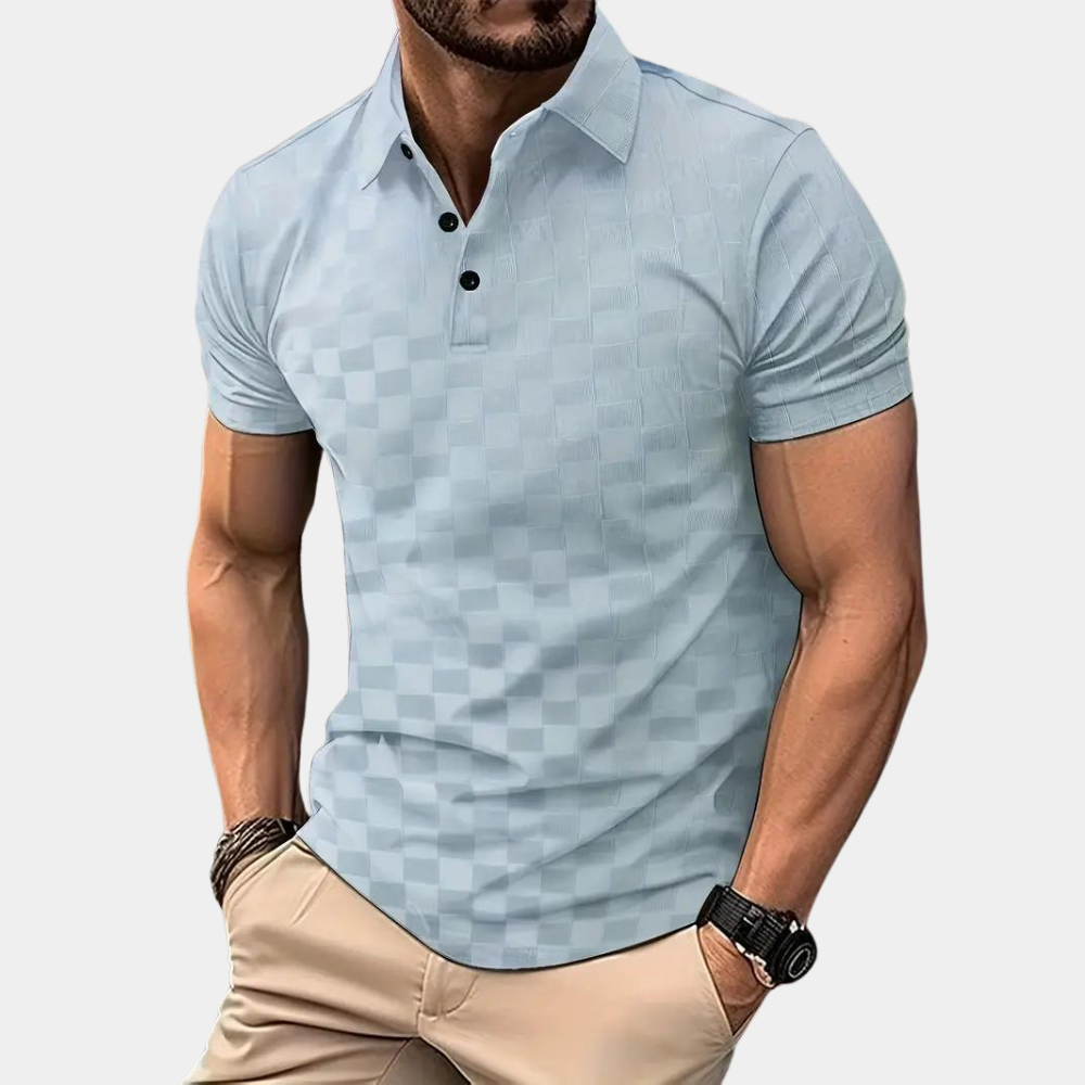 Herren Polo-Shirt Kurzärmelig Viertelknopfleiste - Eveloria