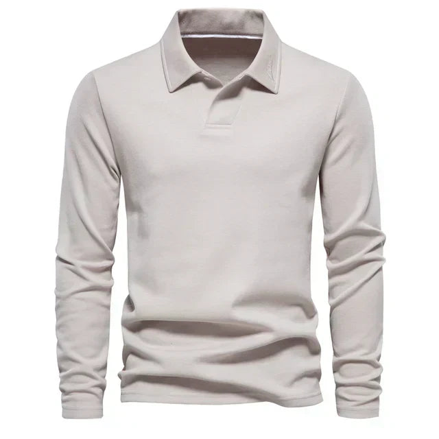 Herren Polo-Sweatshirt Langarm Umlegekragen Normal - Eveloria