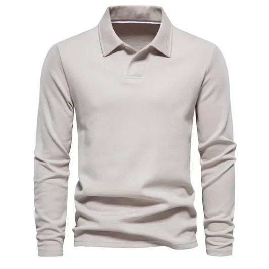 Herren Polo-Sweatshirt Langarm Umlegekragen Normal - Eveloria