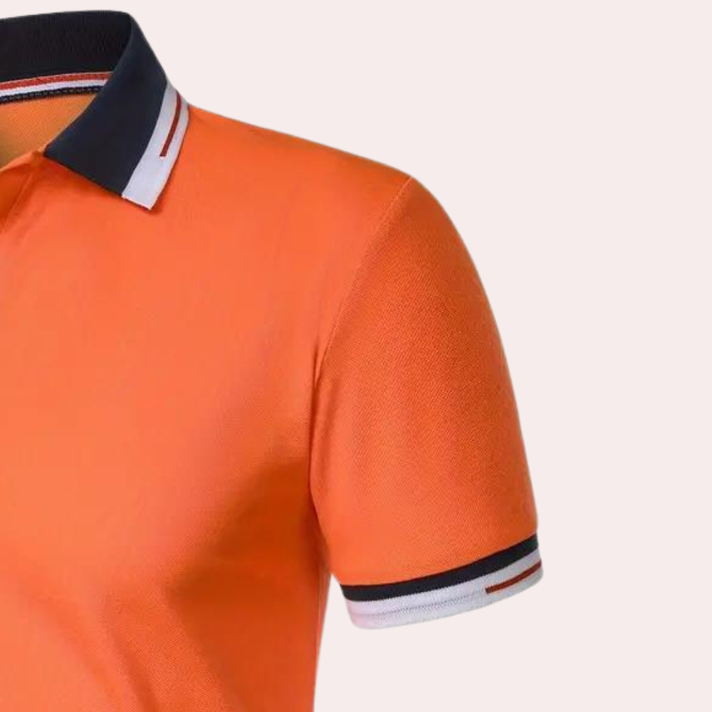 Polo T-Shirt - Herren Collared Orange Kurzarm-Poloshirt-Chaps Herrenmode