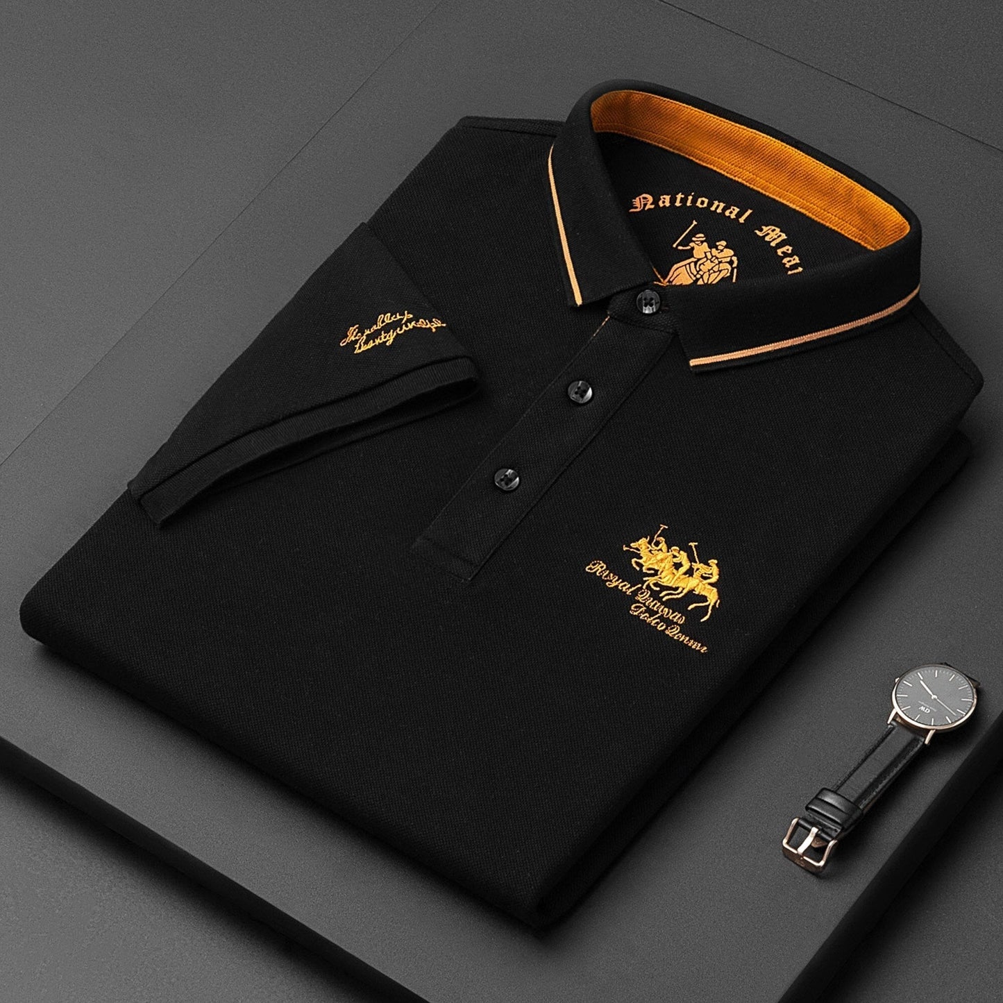 Herren Polo-T-Shirt Halbärmelig Leinen Weiß - Eveloria