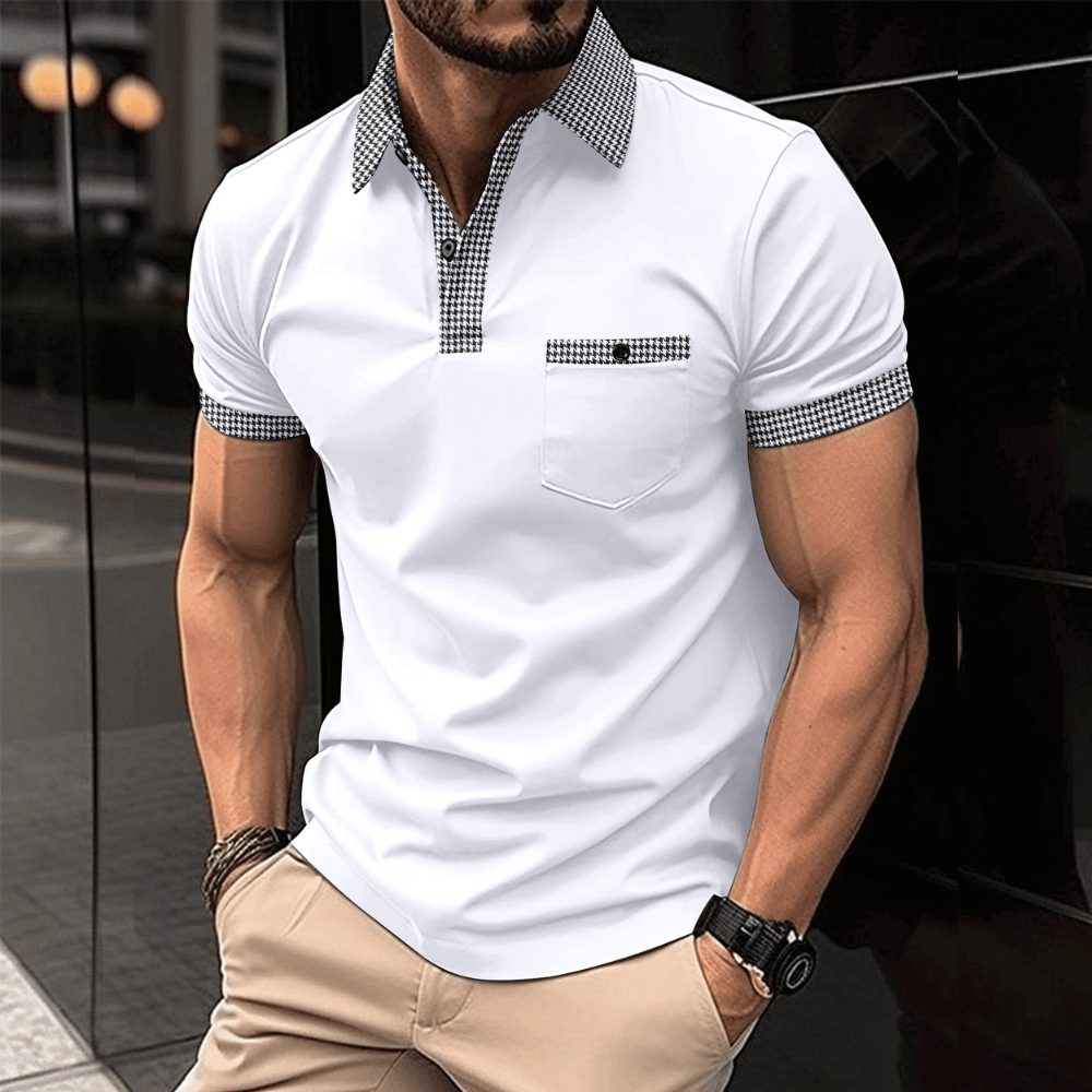 Herren Polo-Shirt Kurzarm mit Brusttasche und Kragen - Eveloria