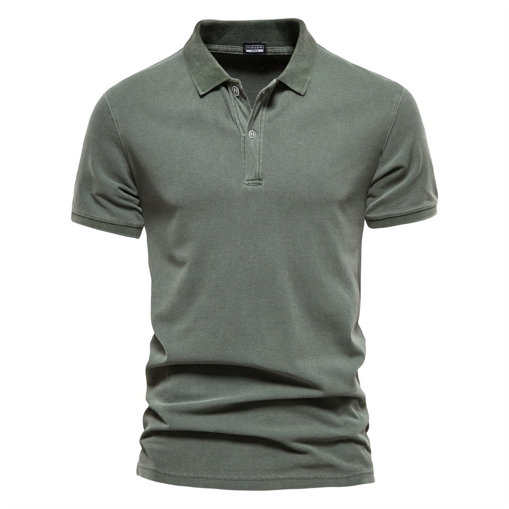 Herren Polo-T-Shirt Kurzarm Halbknopfleiste Weiß - Eveloria