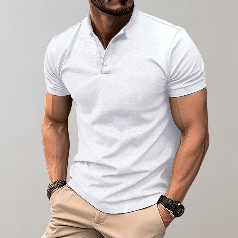 Herren Polo T-Shirt Kurzarm Einfarbig - Eveloria