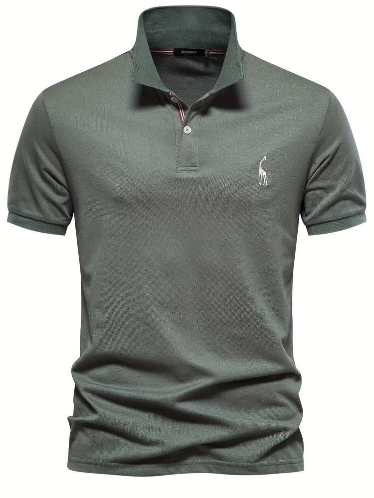 Herren Kurzarm Polo T-Shirt Umlegekragen Halbknoten - Eveloria