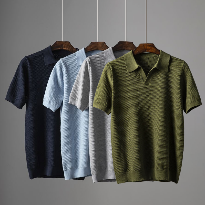 Herren Polo T-Shirt Kurzarm V-Ausschnitt - Eveloria