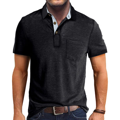 Herren Polo-Shirt Kurzarm Mit Kragen Weiß - Eveloria
