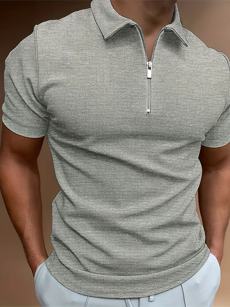 Herren Polo-T-Shirt Halsband Baumwolle Weiß - Eveloria