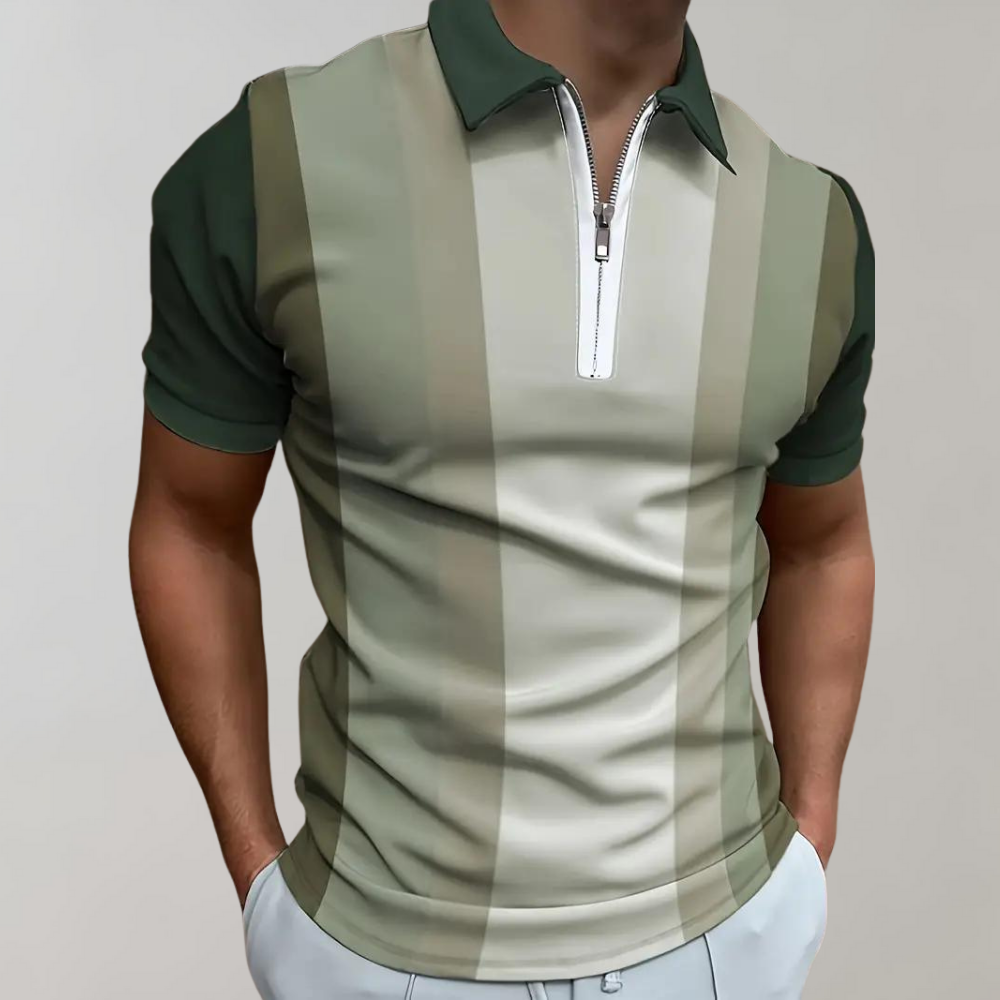 Herren Polo-T-Shirt Kurzärmelig Mit Kragen Viertelreißverschluss - Eveloria