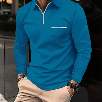 Herren Poloshirt Atmungsaktiv Reißverschluss