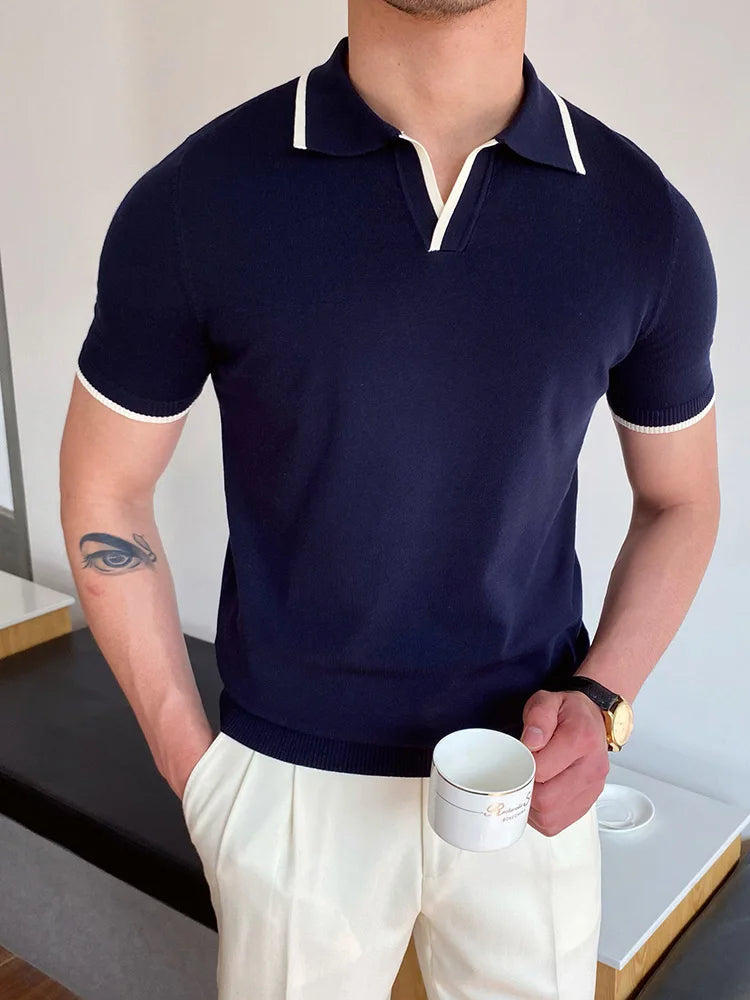 Herren Polohemd Kurzarm Polo T-Shirt Freizeit - Eveloria