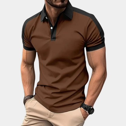 Herren Polohemd Kurzarm Kragen Weiß - Eveloria