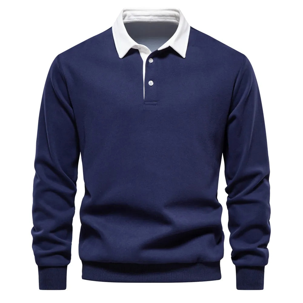 Herren Polohemd Langarm Pullover - Eveloria
