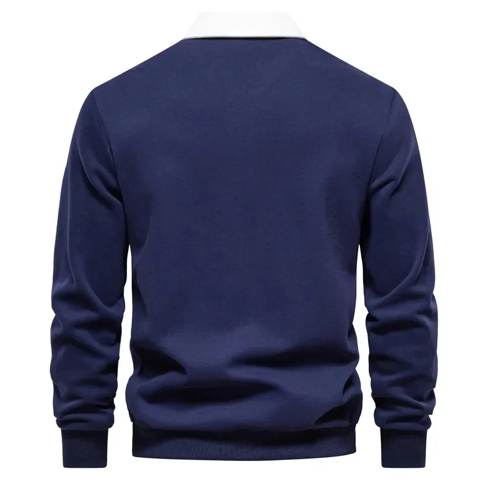 Polopullover - Langarm - Quarter Button-Up - Polopullover - Polohemden für Männer-Chaps Herrenmode