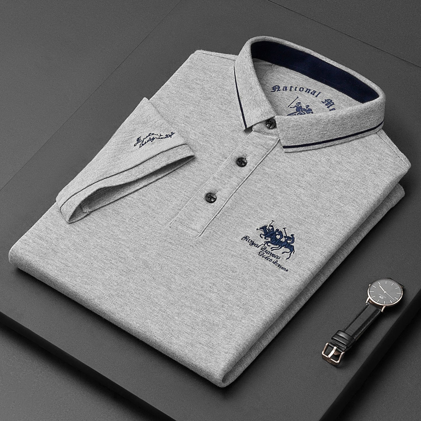 Herren Poloshirt Mit Kragen Knopfleiste Weiß - Eveloria