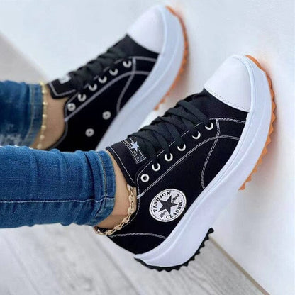 Damen Sneaker Bequem Flach